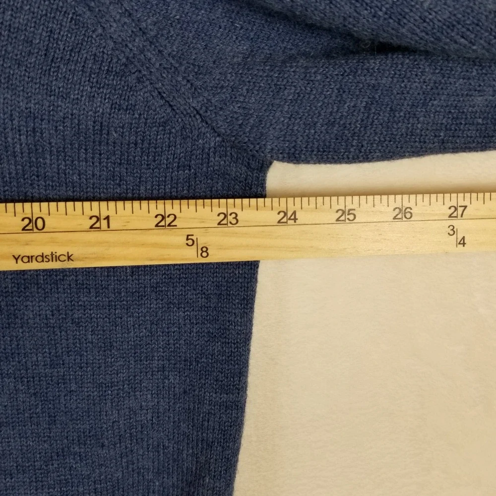 Banana Republic Men XL Blue Wool Blend Italian Yarn Quarter Zip Sweater Military